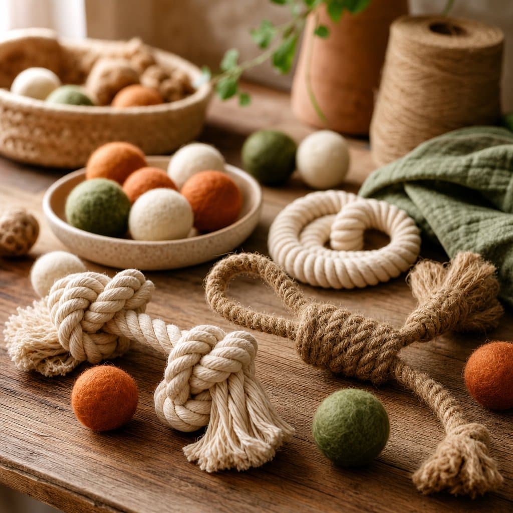 Artisan crafting pet toys by hand