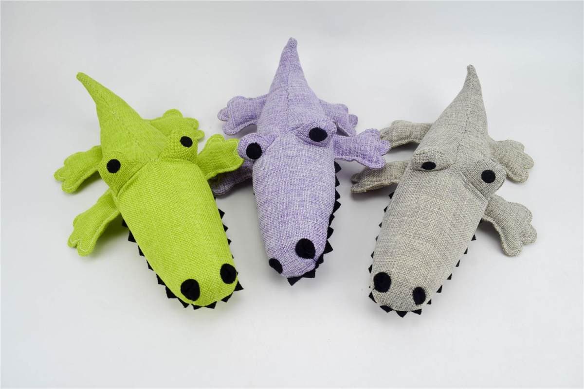 Linen Crocodile Squeaky Toy