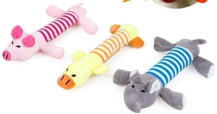 Striped Animal Plush Chew Toys