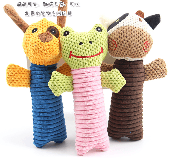 Knitted Animal Squeaky Pet Toy Set