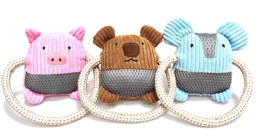 Wristband Corduroy Animal Tug Set