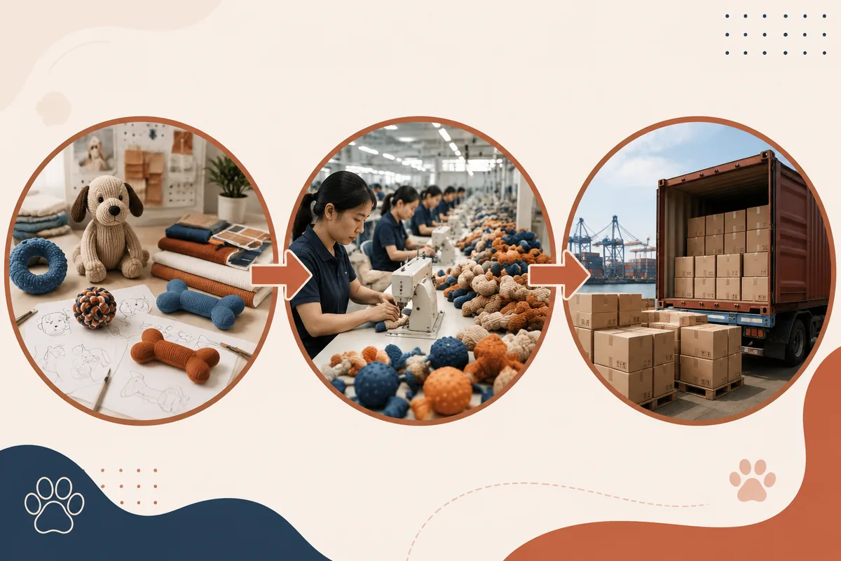 Timeline for sourcing custom pet toys from China: sample development, mass production, and shipping lead times
